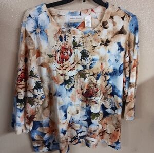 Alfred Dunner Women Multicolord Pullover Top Size 2x